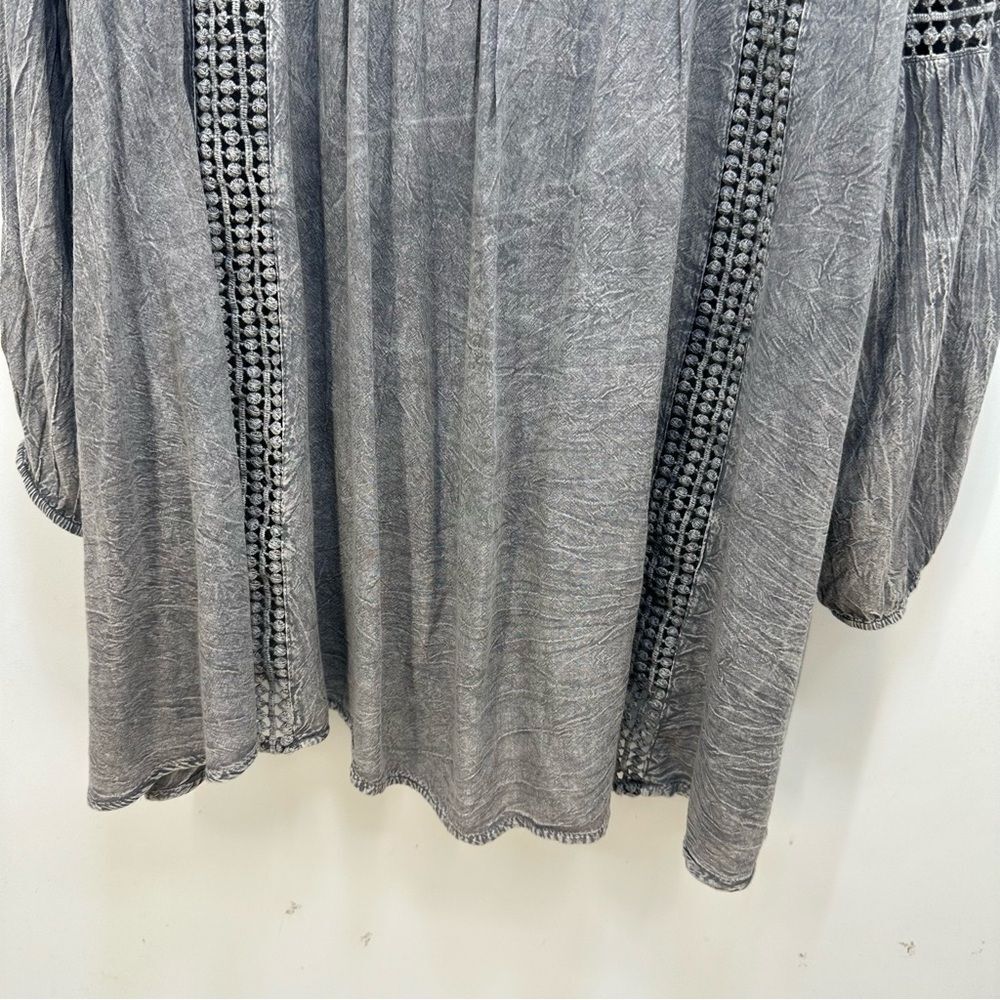 Anandas Collection Size 2x Gray Boho Festival Top… - image 3